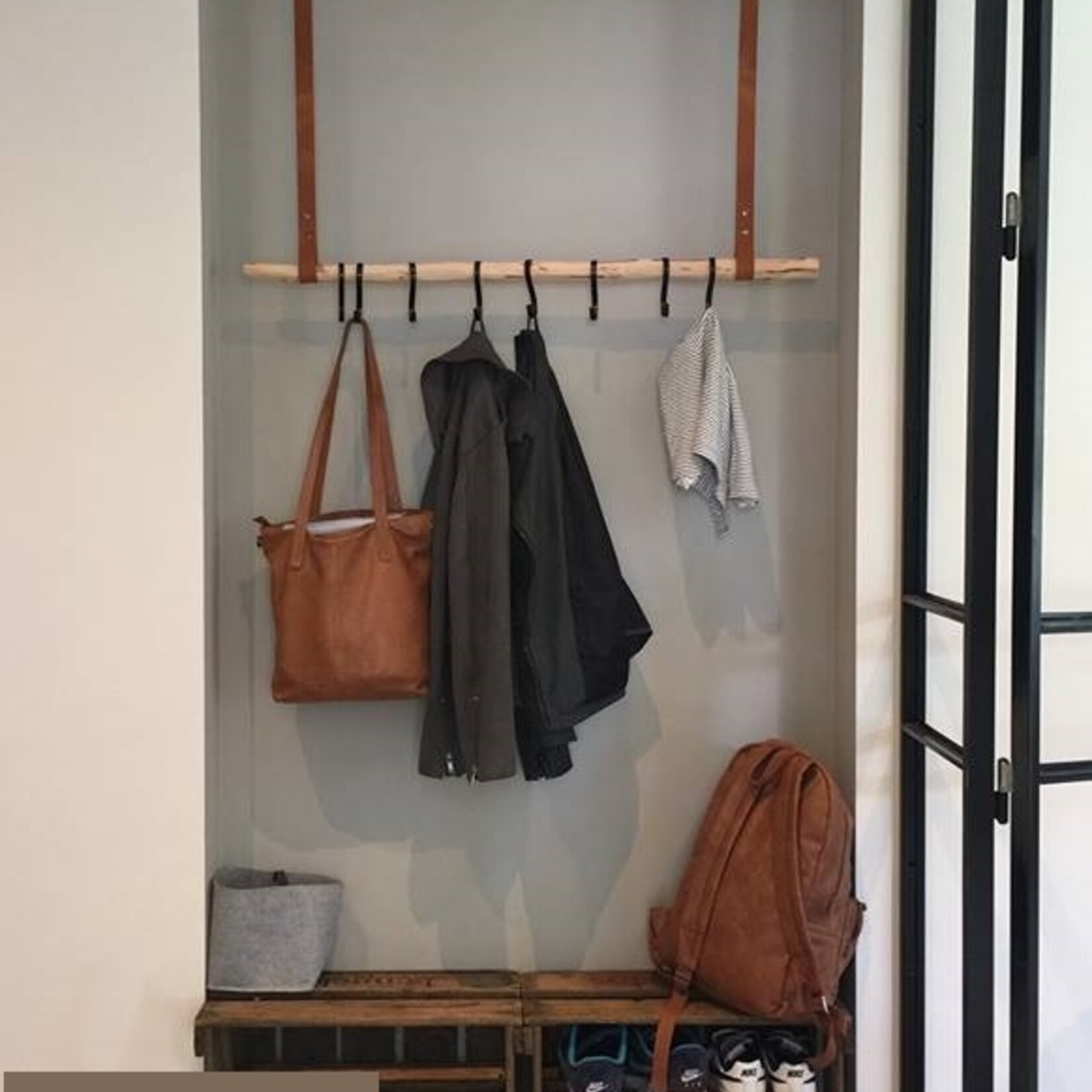 Bij Lien Lederen kapstok hangers