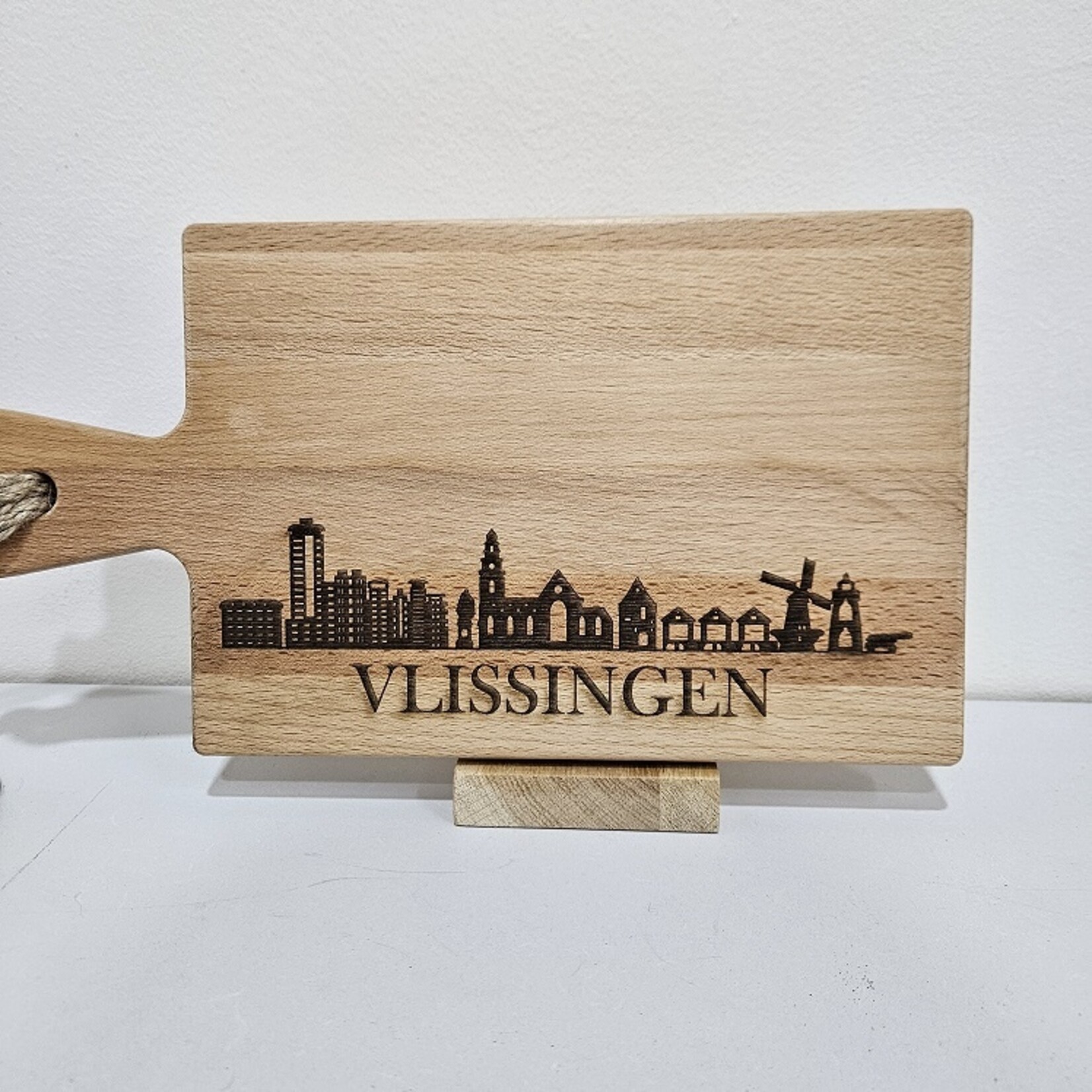 Bij Lien borrelplank beukenhout skyline Vlissingen