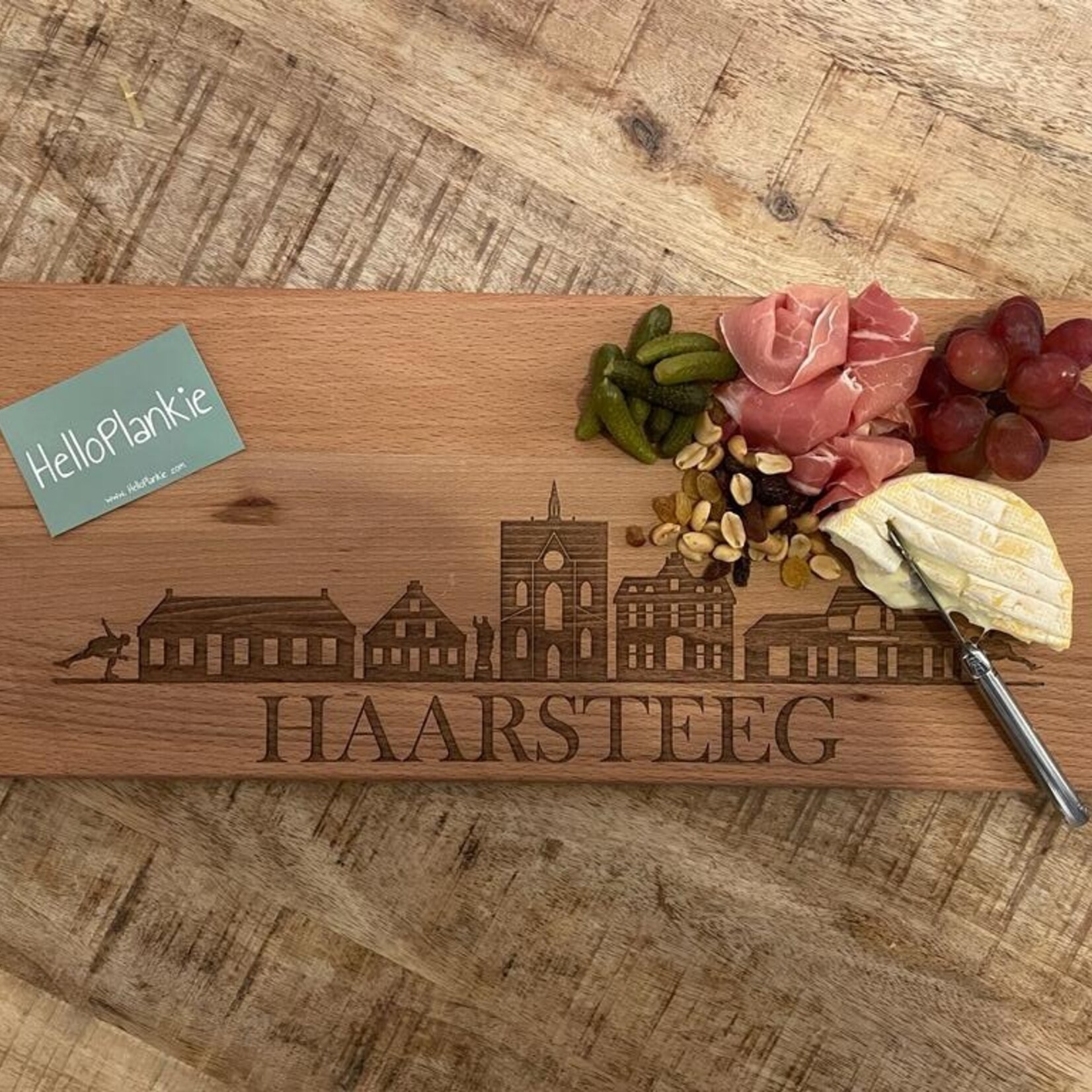 Bij Lien borrelplank beukenhout skyline Haarsteeg
