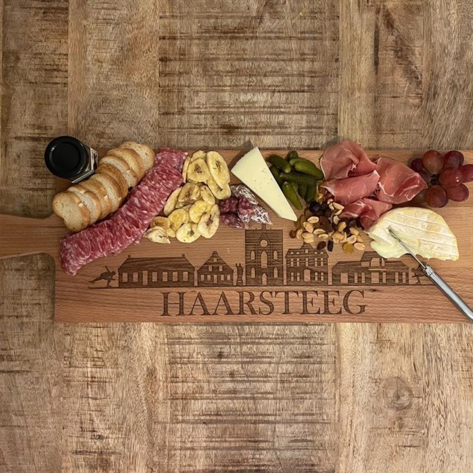 Bij Lien borrelplank beukenhout skyline Haarsteeg