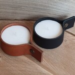 Bij Lien leren waxine licht houder