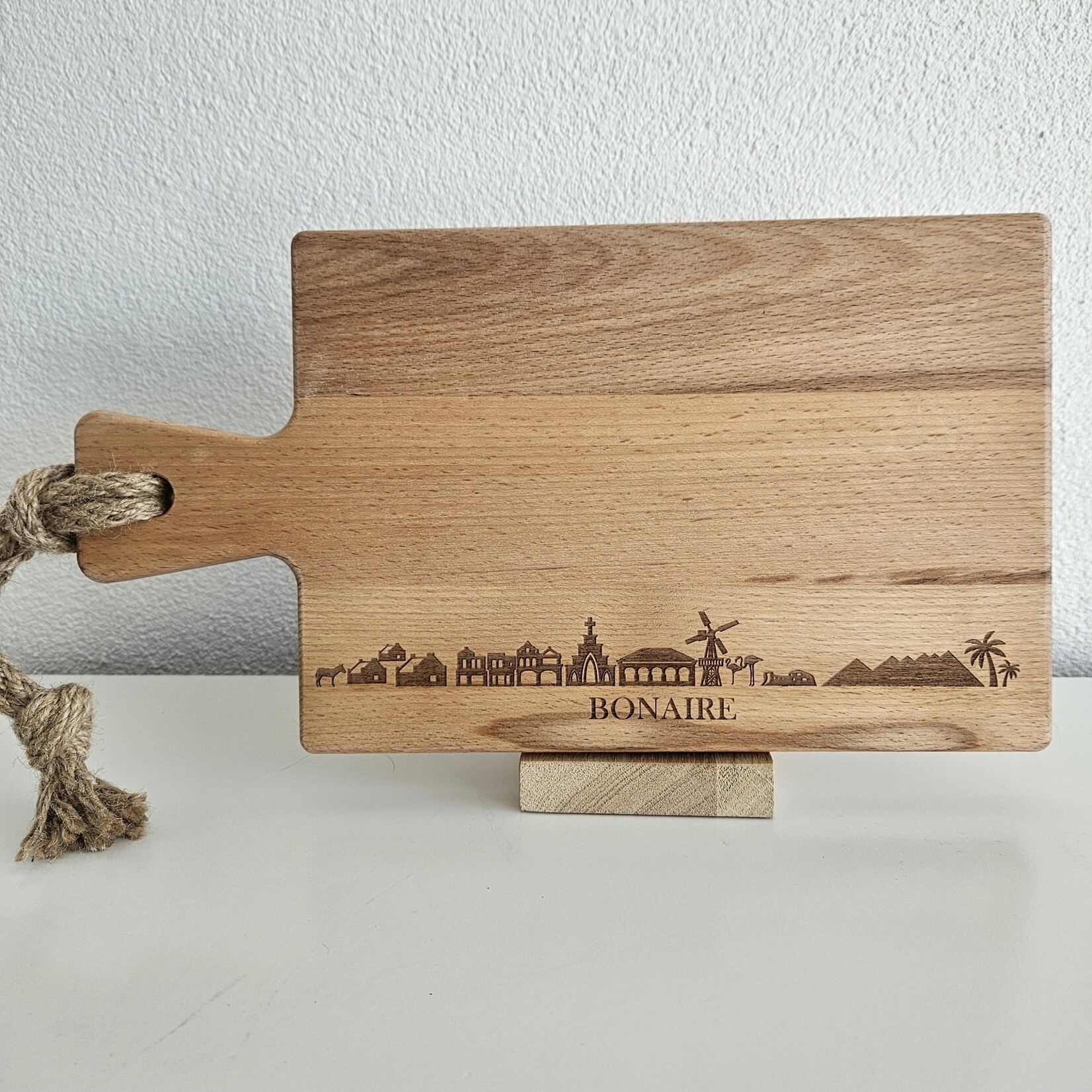 Bij Lien borrelplank beukenhout skyline Bonaire