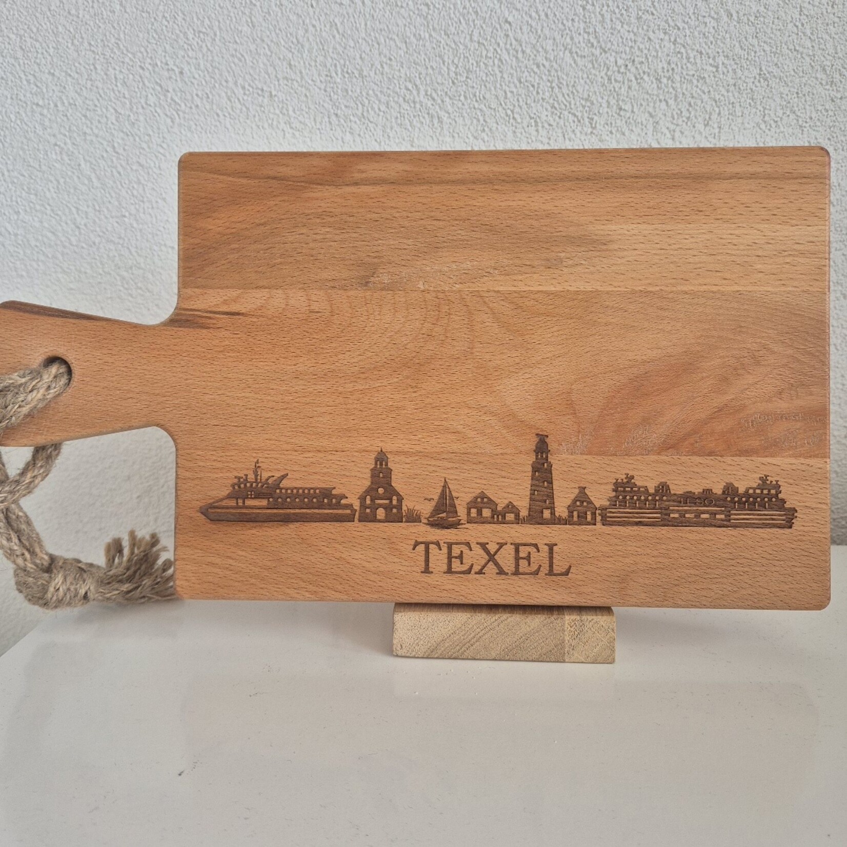 Bij Lien borrelplank beukenhout skyline Texel