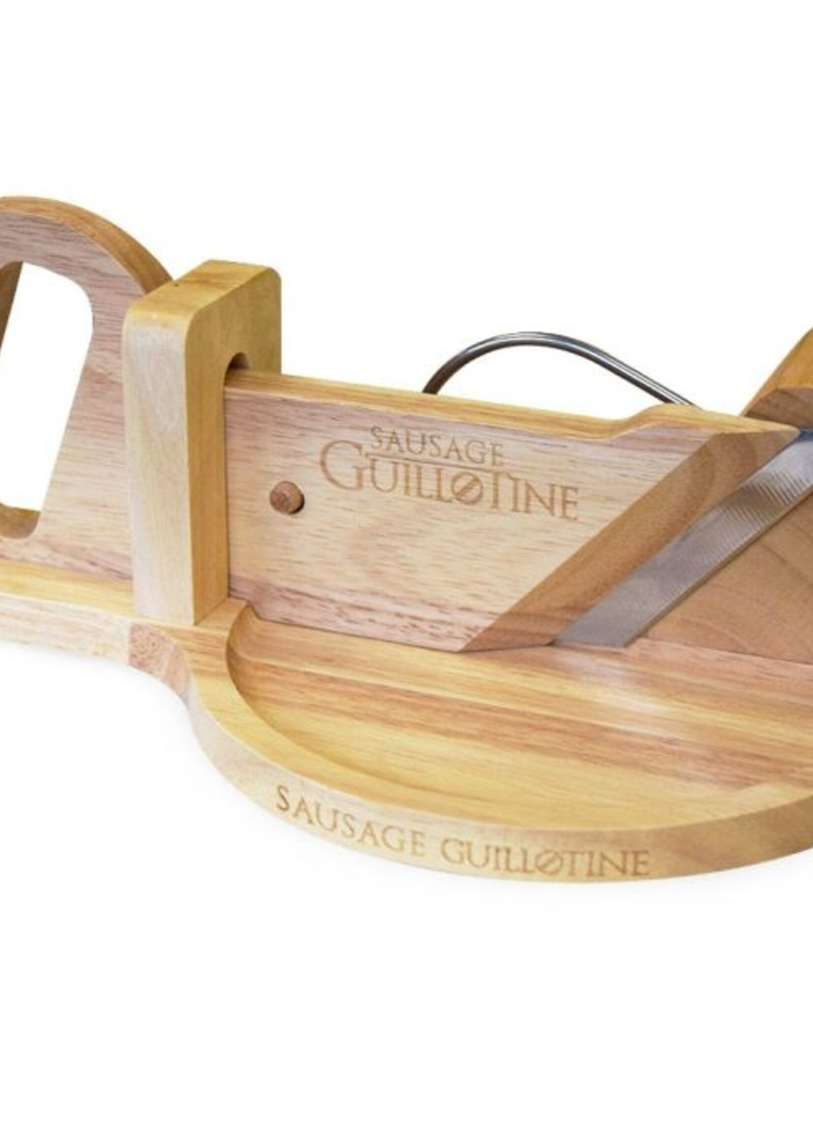 Mikamax Guillotine Worst - Worstsnijder - Worst Snijplank - Sausage Guillotine - Makkelijk Schoon Te Maken - RVS Mes - Bamboe - 30 x 19cm