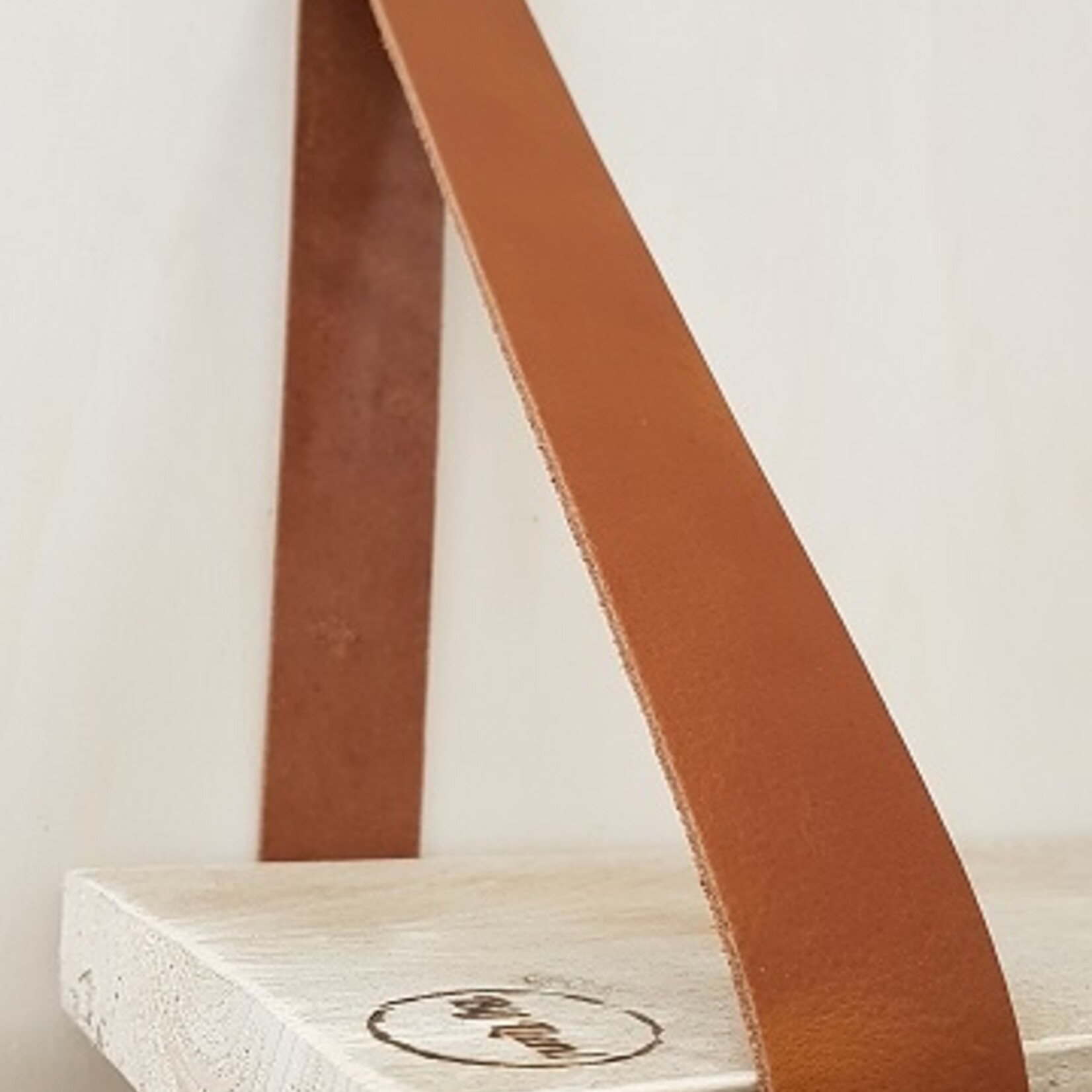 Bij Lien set leren plankdragers Cognac