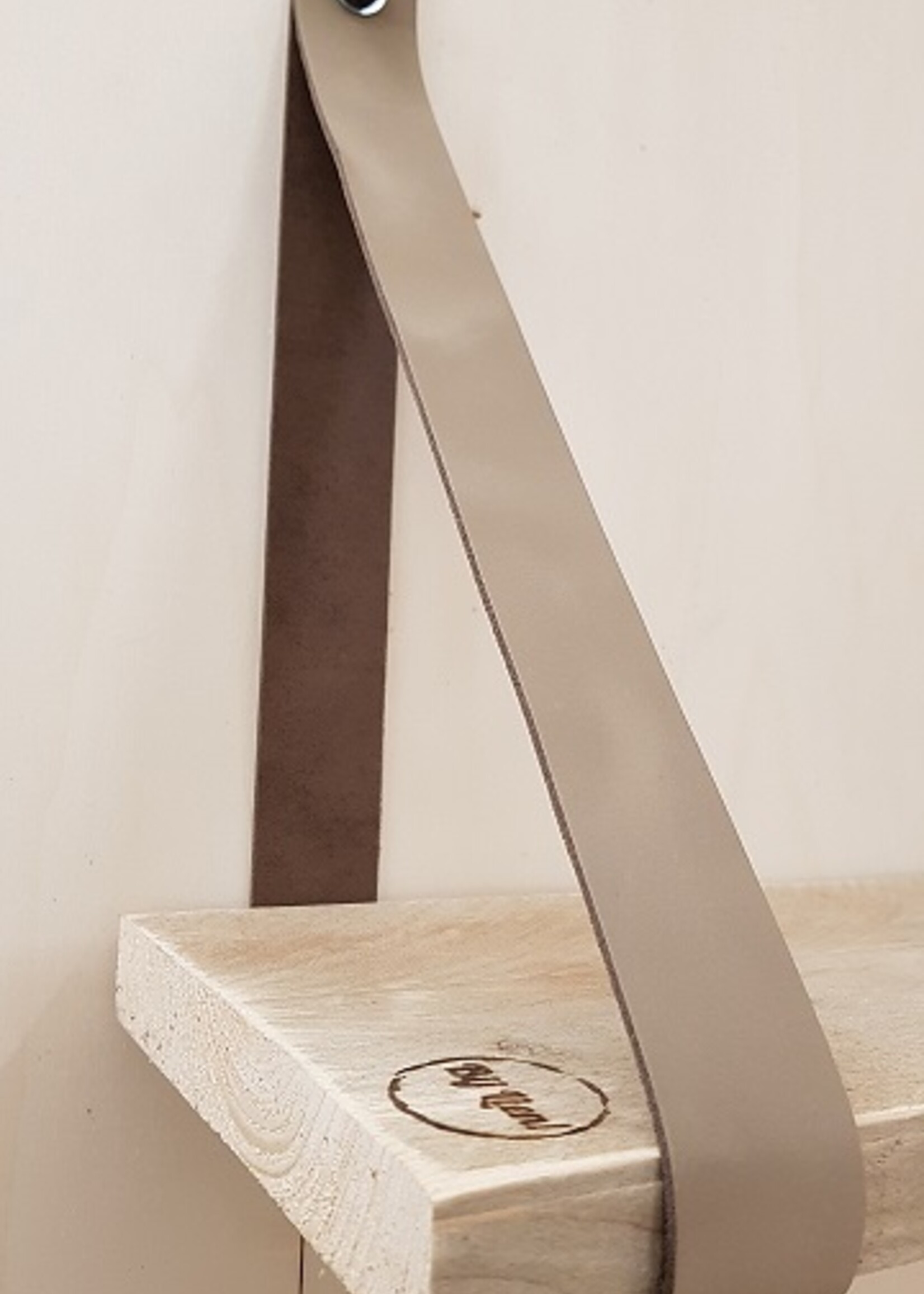 Bij Lien Leren plankdragers Taupe - met plank -