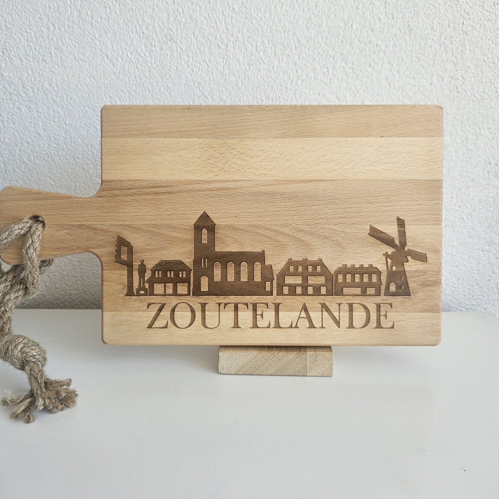 Bij Lien borrelplank beukenhout skyline Zoutelande