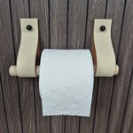 Bij Lien Leren toiletrol houder creme 4cm breed en 30cm lang