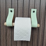 Bij Lien Leren toiletrol houder mint groen 4cm breed en 30cm lang