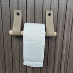 Bij Lien Leren toiletrol houder taupe 4cm breed en 30cm lang