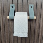 Bij Lien Leren toiletrol houder oud groen 4cm breed en 30cm lang