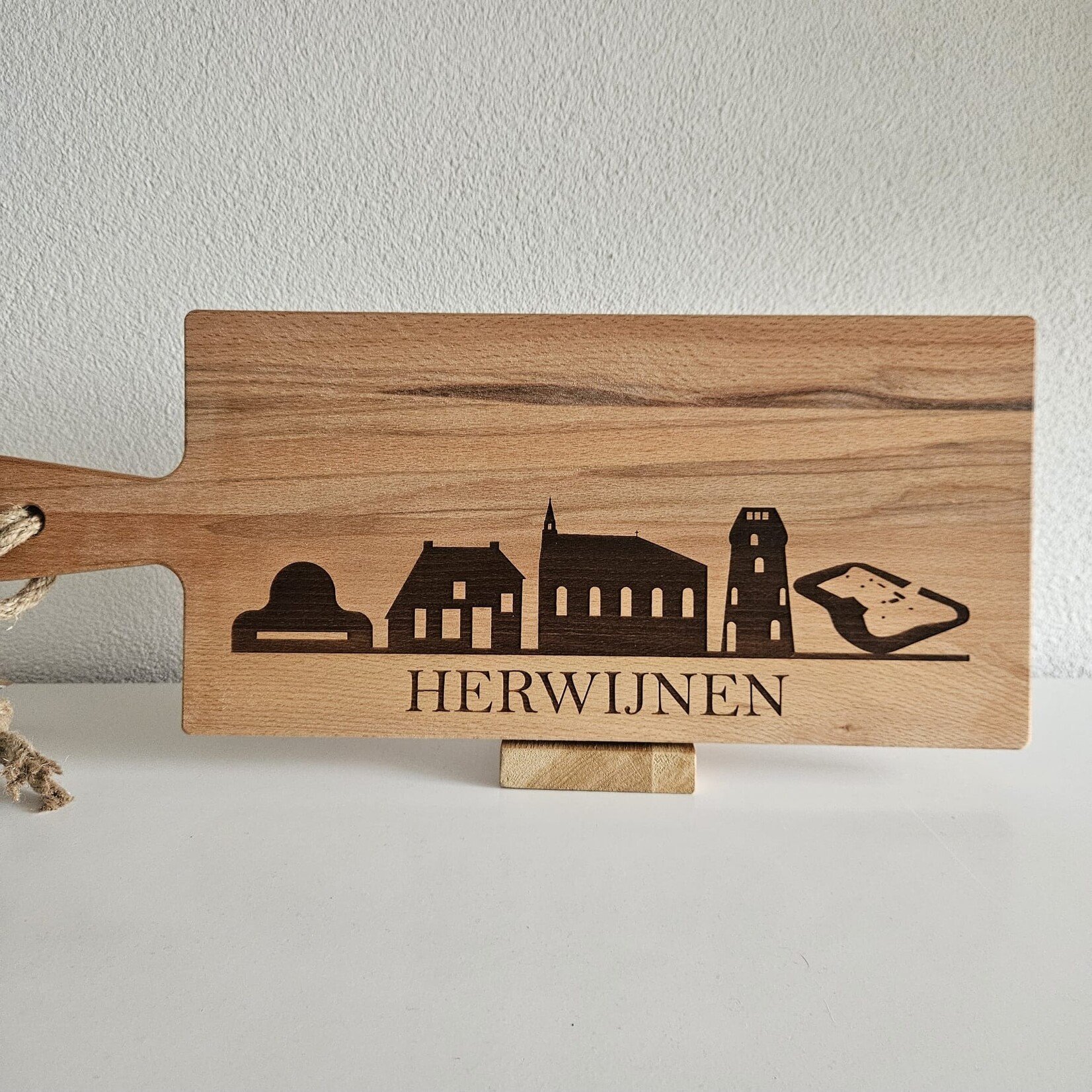 Bij Lien borrelplank beukenhout skyline Herwijnen