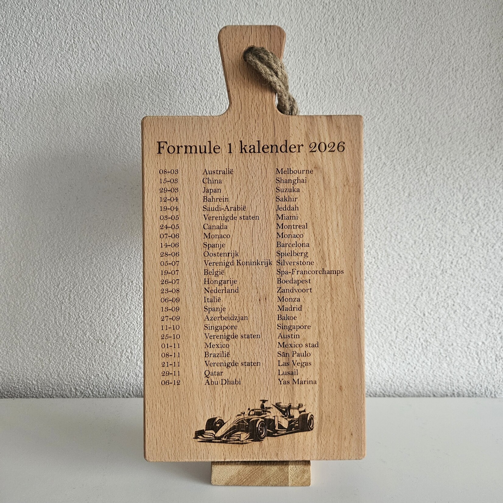 Bij Lien Borrelplank Formule 1 kalender
