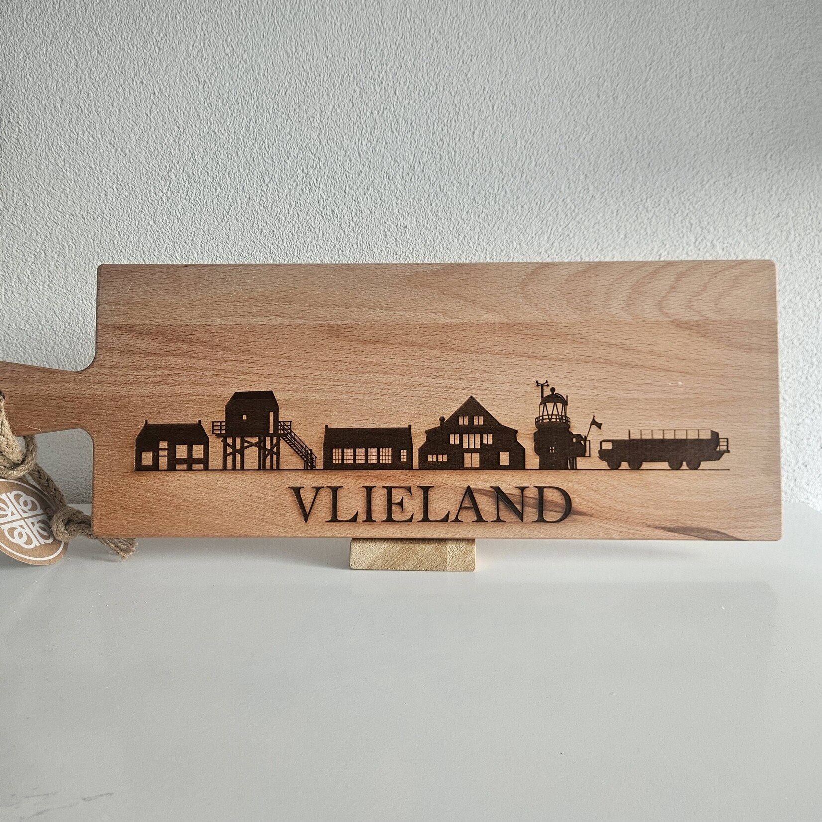 Bij Lien borrelplank beukenhout skyline Vlieland