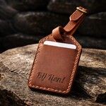 Bij Lien Leren kofferlabel gepersonaliseerd