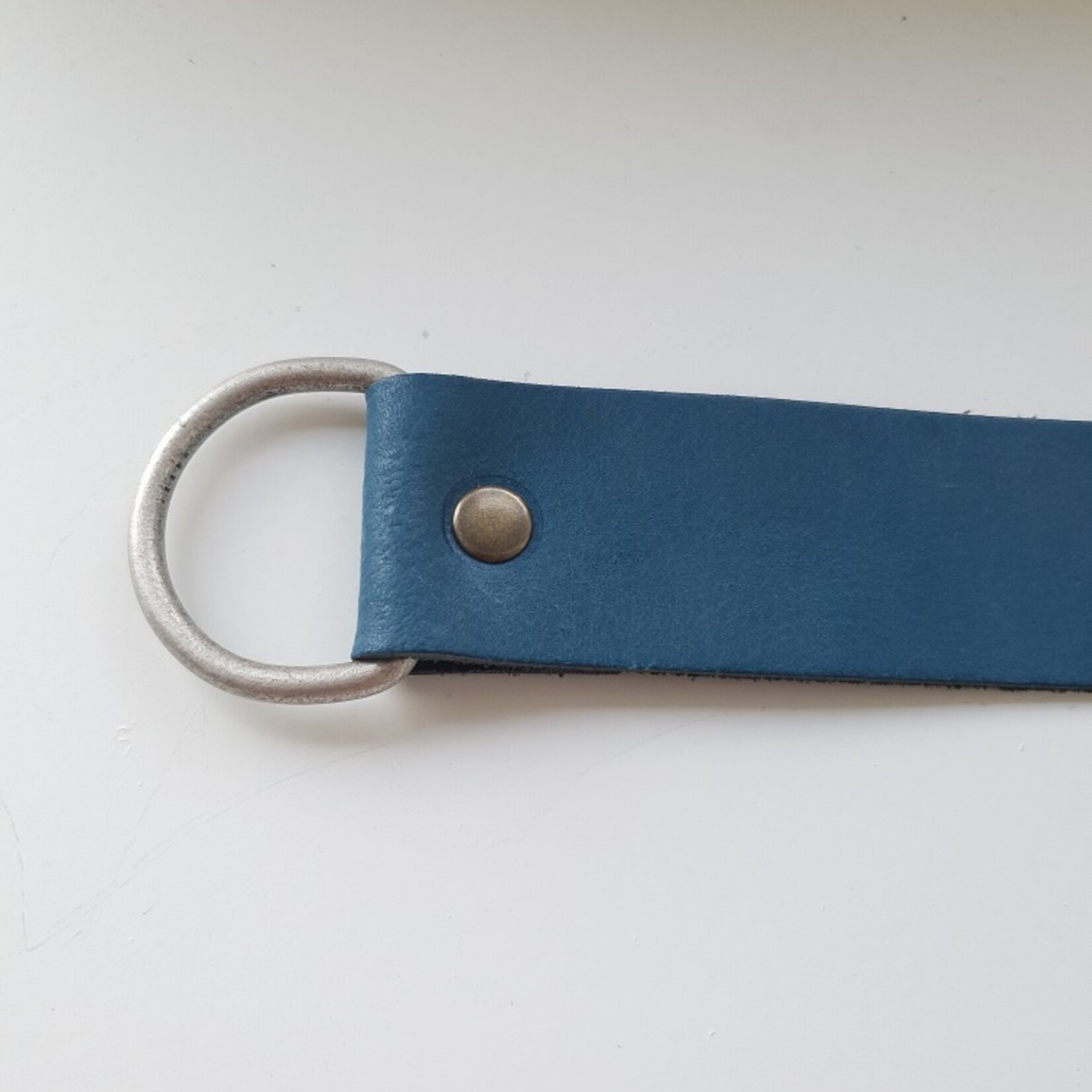 Bij Lien Gordijn embrasse leer 3 cm Jeans blauw