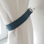 Bij Lien Embrasse leer Gordijn 4 cm Jeans blauw