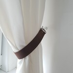 Bij Lien Embrasse leer Gordijn 4 cm Donker bruin