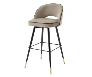 Eichholtz Barkruk Cliff savona grijs fluweel set van » CHE Interiors