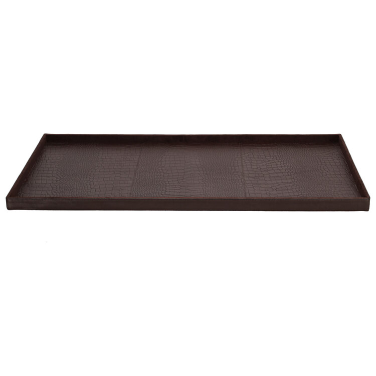 Chamada Decoratief dienblad leren tray rechthoek Maria bruin L