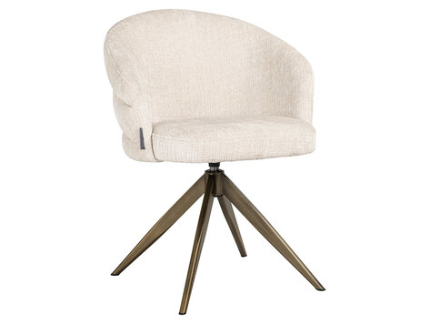Richmond Interiors Eetkamerstoel Zendaya chenille beige draaibaar