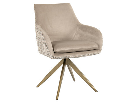 Richmond Interiors Eetkamerstoel Lisonne be trendy nature khaki velvet draaibaar