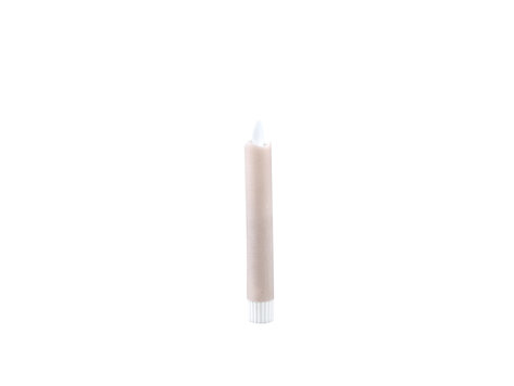 PTMD Collection LED Diner Candle rustiek beige beweegbare vlam Set van 2