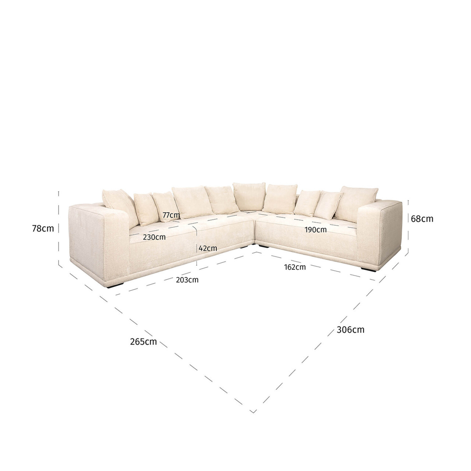 Richmond Interiors Hoekbank Lusso chenille beige