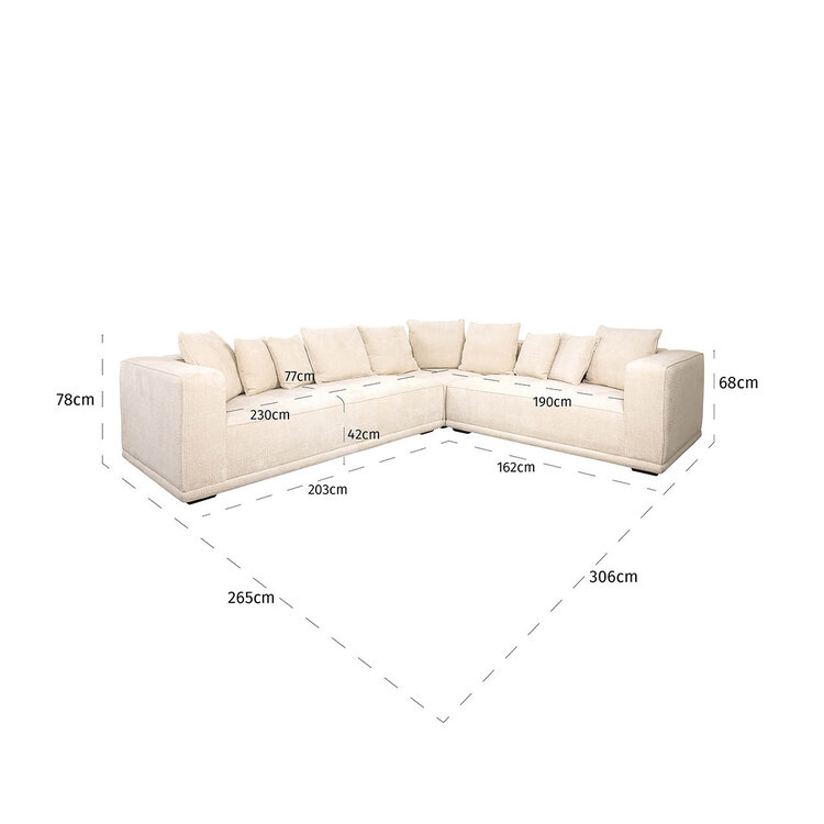 Richmond Interiors Hoekbank Lusso chenille beige