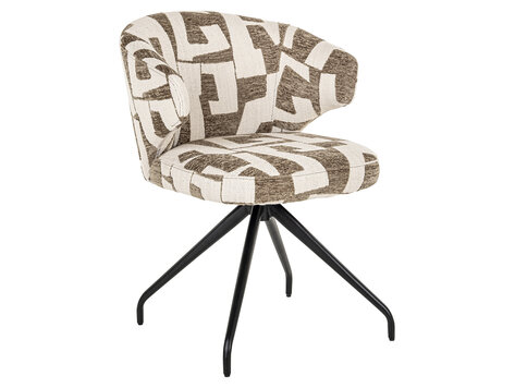 Richmond Interiors Eetkamerstoel Milly moss graffic draaibaar