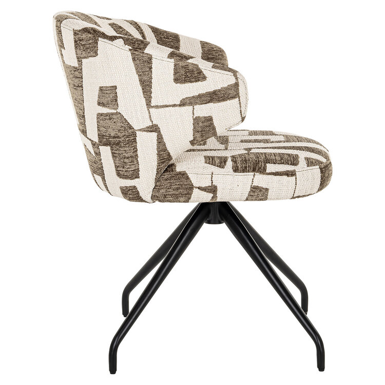 Richmond Interiors Eetkamerstoel Milly moss graffic draaibaar