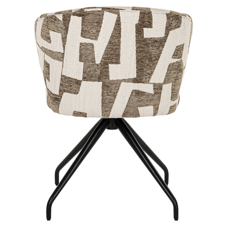 Richmond Interiors Eetkamerstoel Milly moss graffic draaibaar