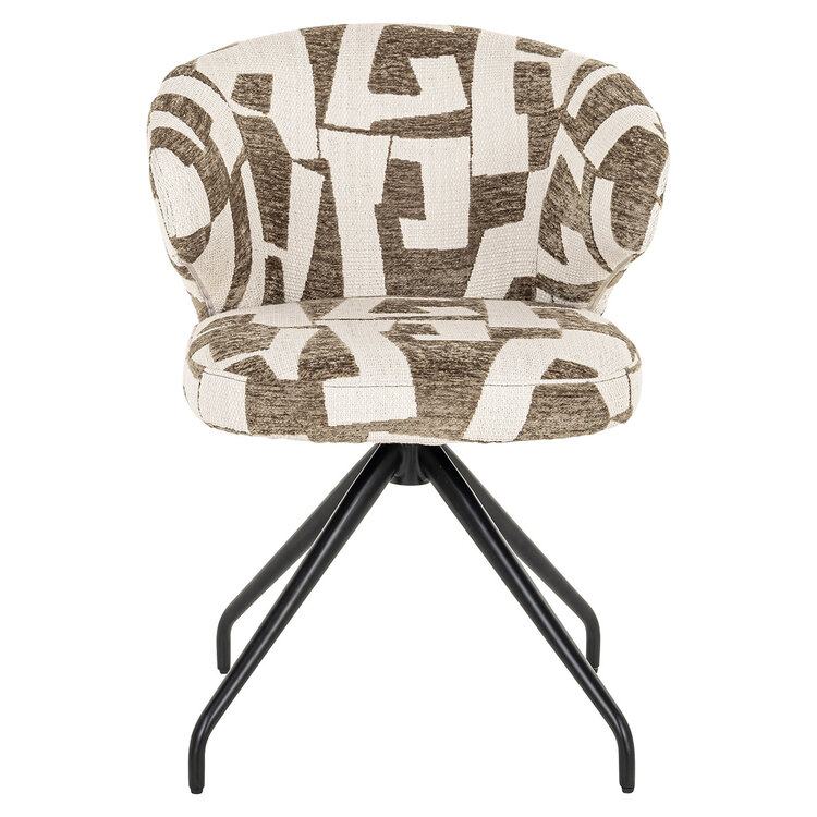 Richmond Interiors Eetkamerstoel Milly moss graffic draaibaar