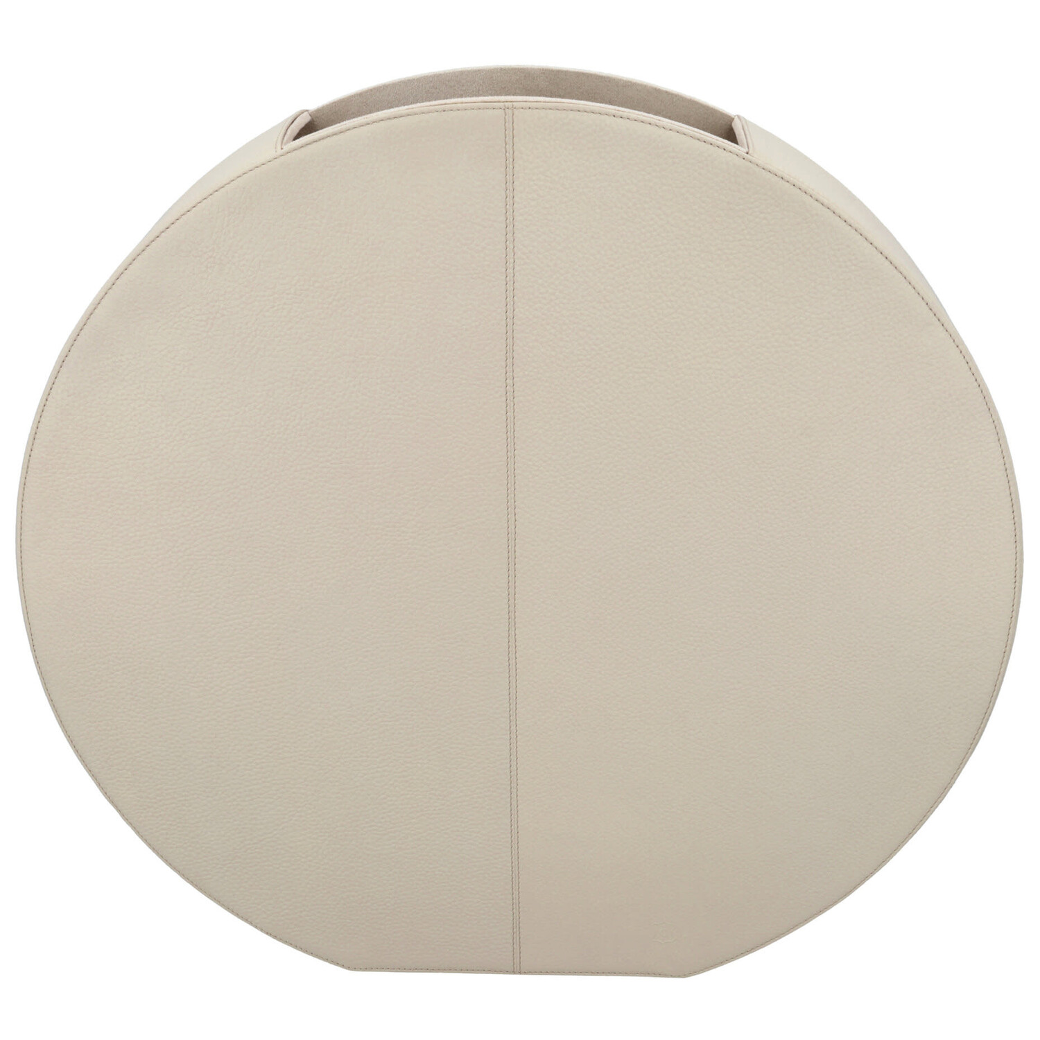 Chamada Platte ronde vaas Eva effen leer beige large
