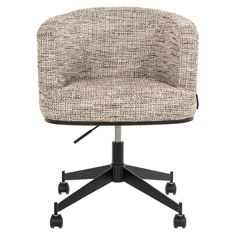 Richmond Interiors Eetkamerstoel Rochenne trendy nature  draaibaar op wieltjes