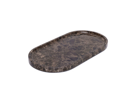 Dienblad marmer bruin matte ovaal 30x15 cm
