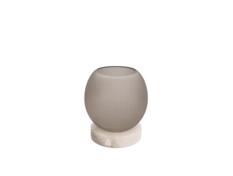 RAF Deluxe Windlicht Kasian Smoke glas Alabaster voet - small