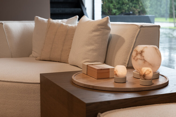 RAF Deluxe Windlicht Olessa Alabaster zandsteen voet - small