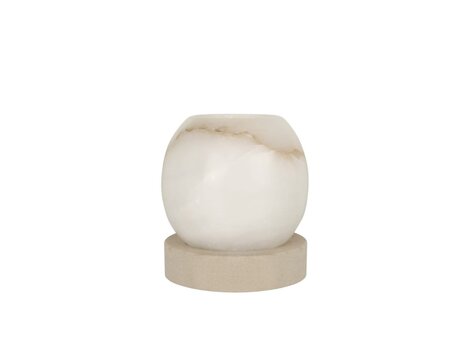 RAF Deluxe Windlicht Olessa Alabaster zandsteen voet - medium
