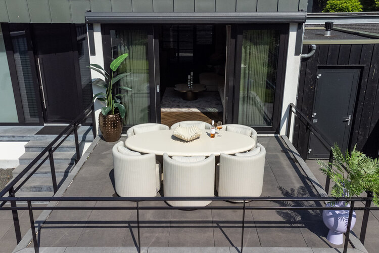 Richmond Interiors Outdoor draai eetkamerstoel Marlin beige