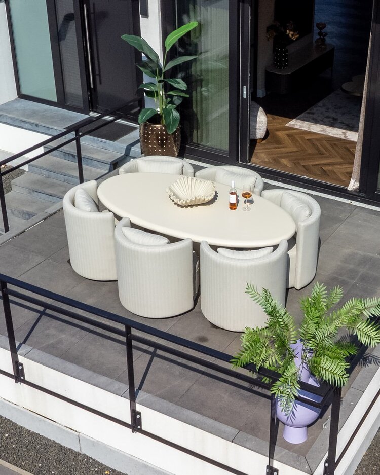 Richmond Interiors Outdoor draai eetkamerstoel Marlin beige