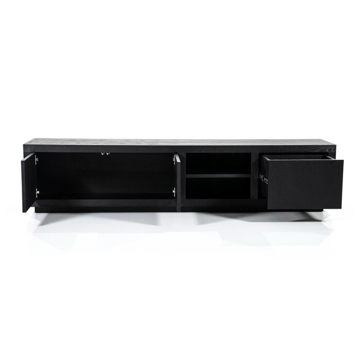 Eleonora TV meubel Helsinki Eikenhout 200 cm - zwart
