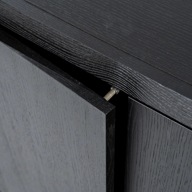 Eleonora TV meubel Helsinki Eikenhout 200 cm - zwart