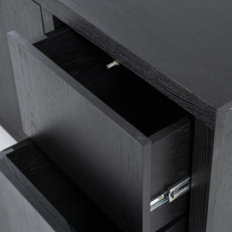 Eleonora Dressoir Helsinki Eikenhout 200 cm - zwart
