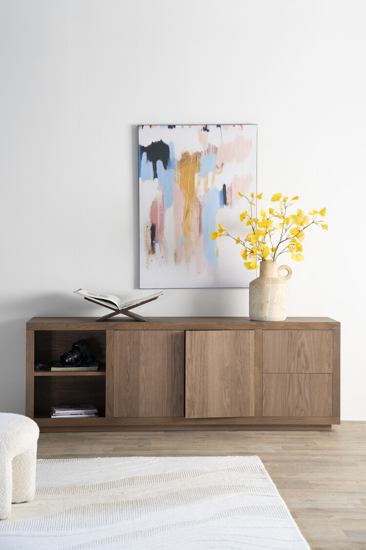 Eleonora Dressoir Helsinki Eikenhout 200 cm - licht bruin