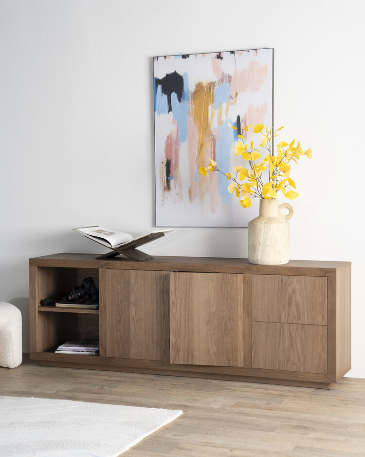 Eleonora Dressoir Helsinki Eikenhout 200 cm - licht bruin