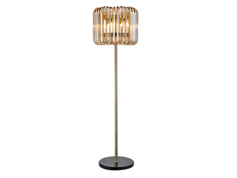 Richmond Interiors Vloerlamp Channa bronze glas marmer