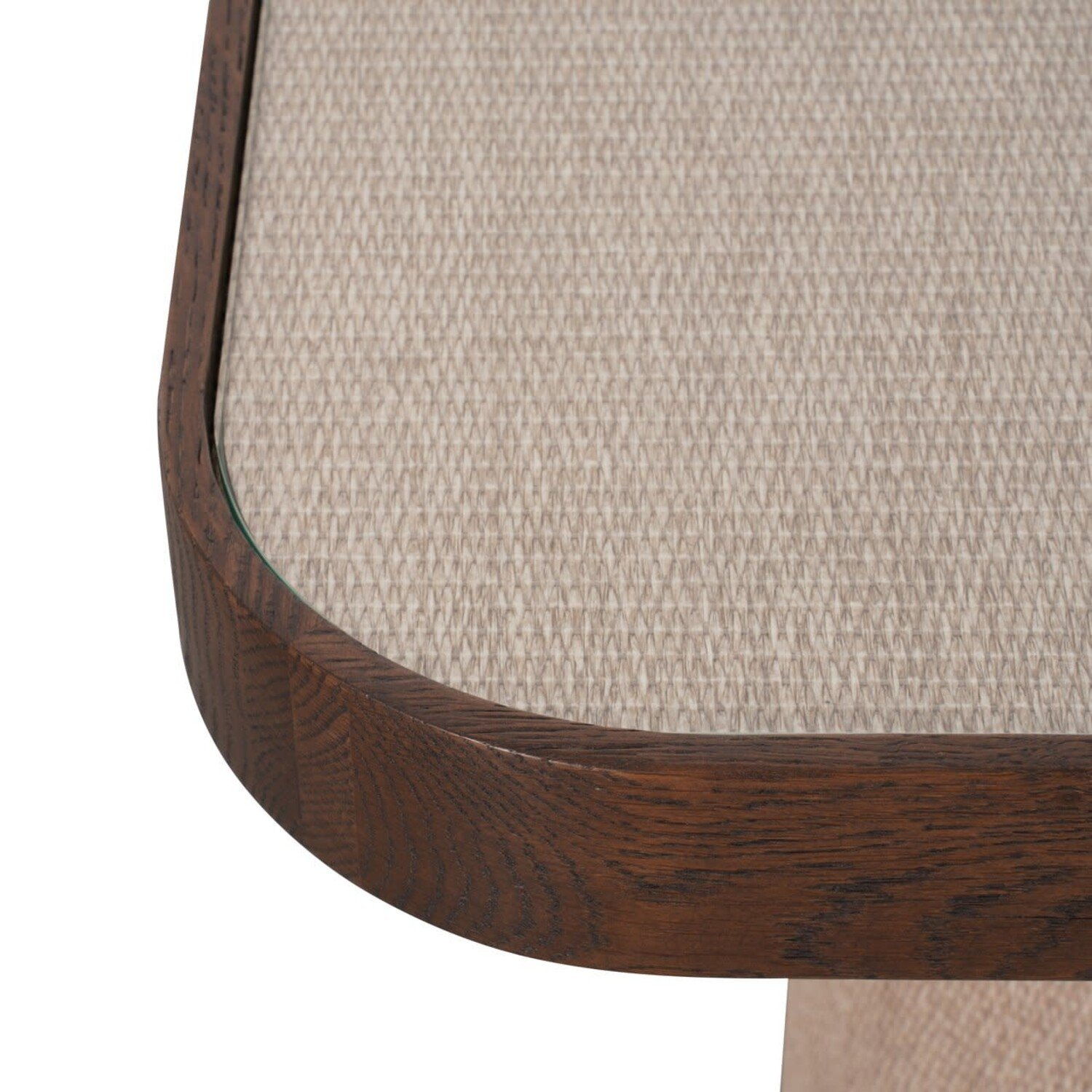Richmond Interiors Bijzettafel Willox met glasplaat bruin eiken linnen