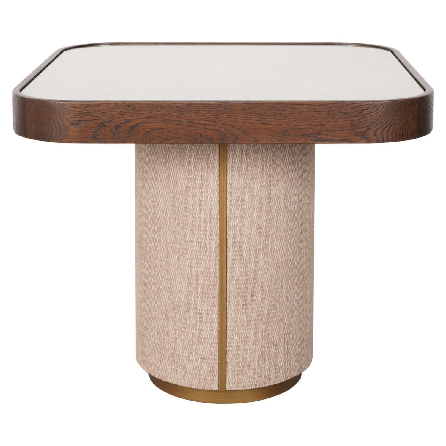 Richmond Interiors Bijzettafel Willox met glasplaat bruin eiken linnen