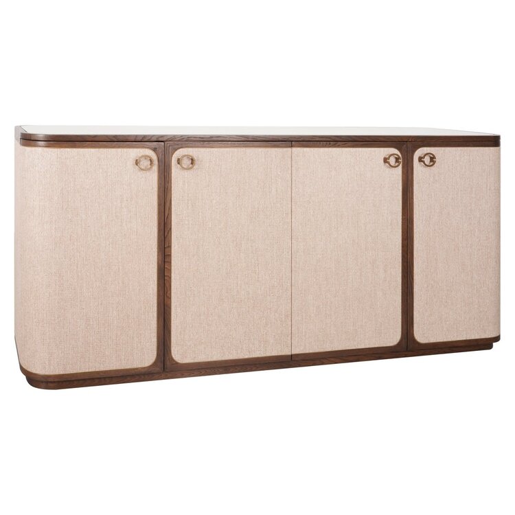 Richmond Interiors Dressoir Willox bruin eiken linnen 4 deuren